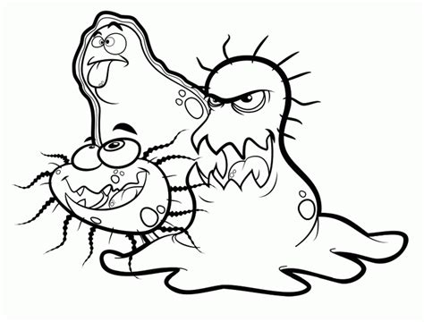 Coloring Pages Germ Bacteria Printable Germs Print Sheets Hand Hygiene