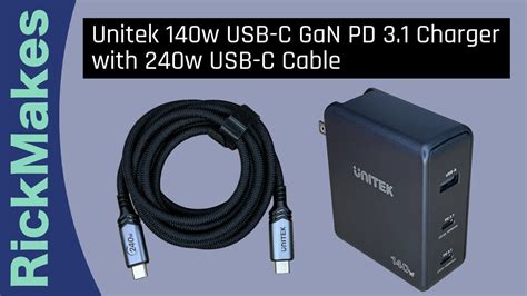 Unitek W Usb C Gan Pd Charger With W Usb C Cable Youtube