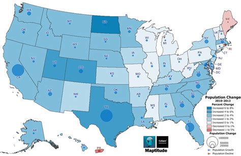 Maptitude Map U S Population Change 2010 13