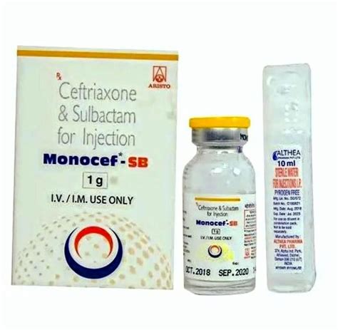 Ceftriaxone Mg Sulbactam Mg Injection At Rs Vial