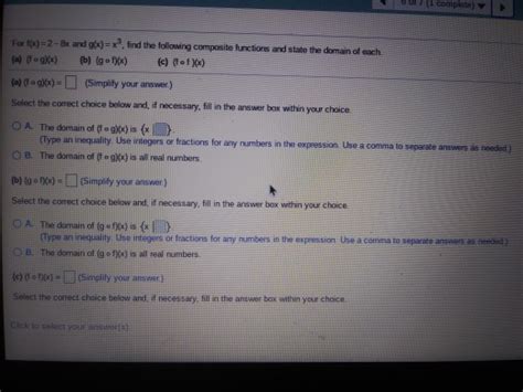 Solved F X 2 8x And G X X 3 Find The Following Composite