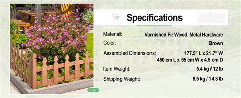 Amazon Yaheetech Decorative Garden Fence Landscape Wood Picket