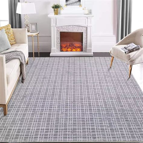 Glowsol X Area Rug Modern Geometric Plaid Rug Farmhouse Washable Rug