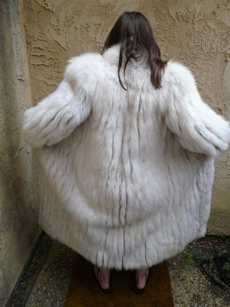 Blue Fox Full Length Fur Coat 36