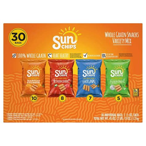 Sun Chips Whole Grain Variety 15 Ounce 30 Count