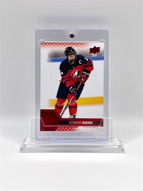 Connor Bedard Upper Deck Team Canada Juniors Rare Red Foil