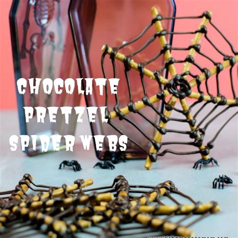 Homemade Chocolate Pretzel Spider Webs For Halloween