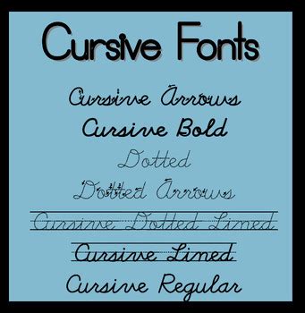cursive handwriting font bundle   fonts included tpt
