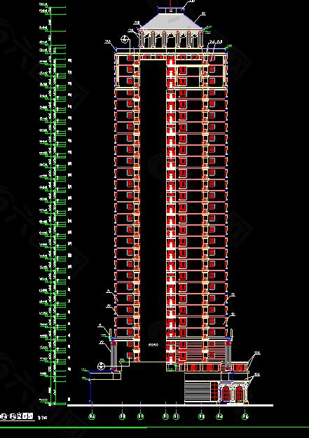 高层综合楼建筑图纸dwg装饰装修素材免费下载图片编号5337829 六图网