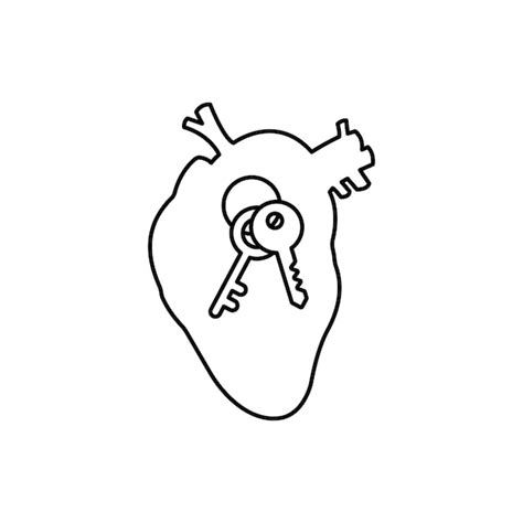 Premium Vector Keys In The Heart Vector Thin Line Icon Eps 10 Outline