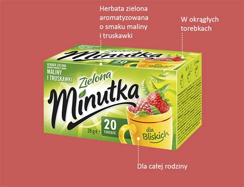 Herbata zielona Minutka z maliną i truskawką 20 torebek