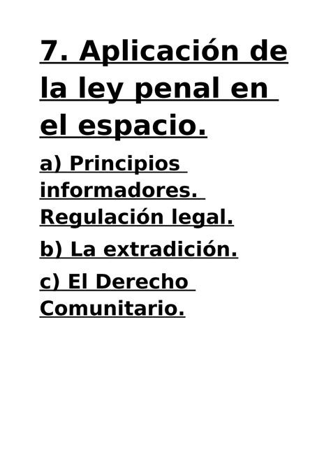 7 Aplicacion de la ley penal en el espacio 7 Aplicación de la ley