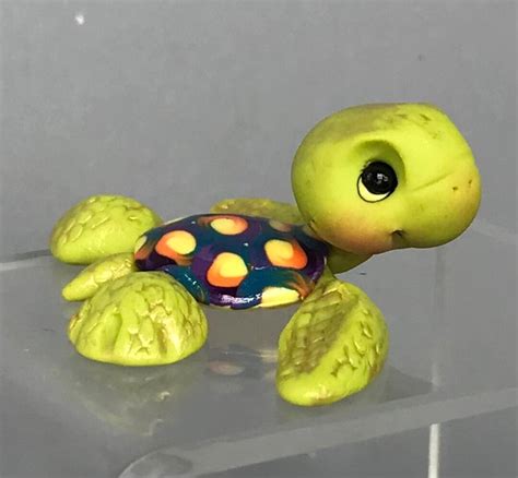 Turtle Sea Turtle Whimsical Polymer Clay Tortoise Collectible Sculpted ...