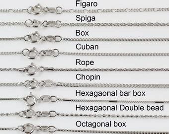 Silver Necklace Chain Types