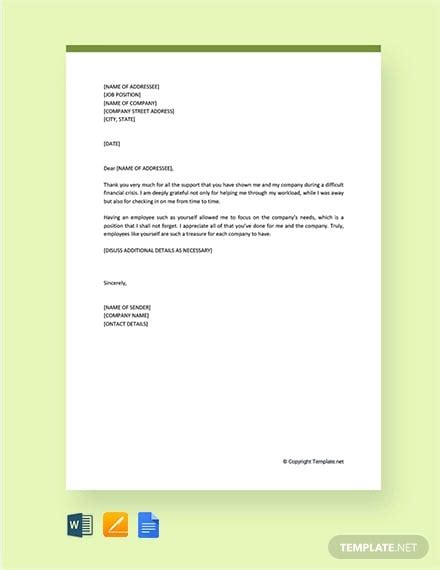 Sample Personal Thank You Letters Appreciation