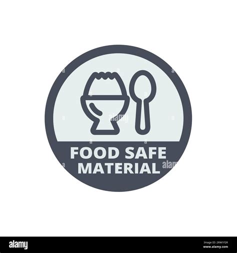 Food Safe Material Label Vector Sticker For Food Safety Stock Vector