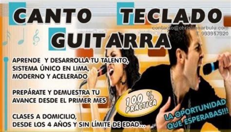 Clases De Canto Guitarra Teclado En Lima Clasf Formacion Y Libros