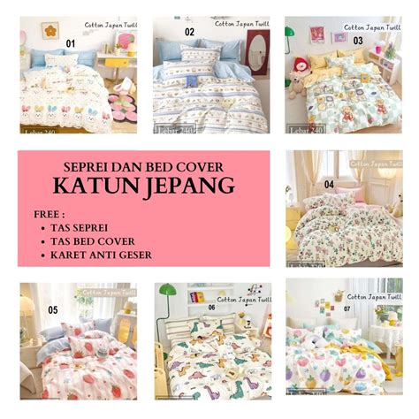 Jual Free Karet Anti Geser Seprei Dan Bed Cover Katun Jepang 56 Super