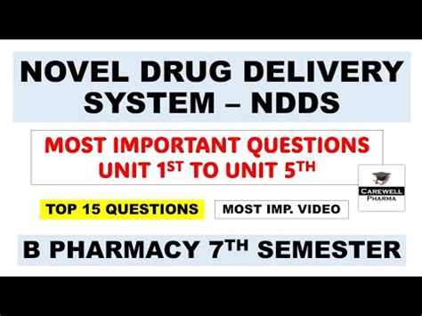 Ndds 7th Semester Important Questions Novel Drug Delivery System 7th