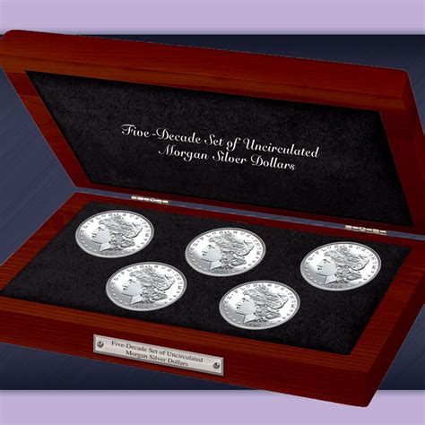 Five Decade Set of Uncirculated Morgan Silver Dollars