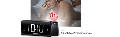 Projection Alarm Clock With Amfm Radio 180°projector 7” Led Digital