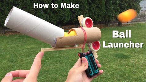 How To Make Ping Pong Ball Launcher At Home Full Auto Electric Machine Gun Youtube