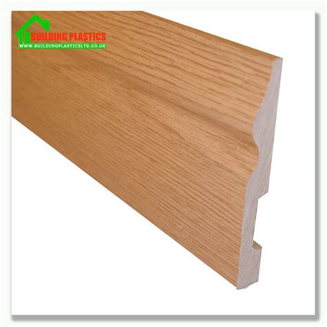 PLASTIC OGEE SKIRTING BOARD OAK EFFECT PLASTIC 100mm X 2 9m LENGTH