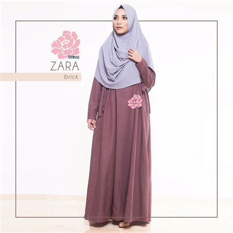 Gamis Amima Zara Dress Brick Baju Gamis Wanita Busana Muslim Untukmu