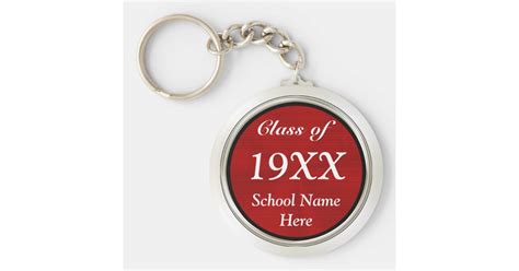 Cheap Class Reunion Gifts PERSONALIZED, Red, White Keychain | Zazzle