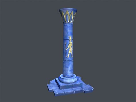 3D Model Low Poly Egypt Pillar VR AR Low Poly CGTrader