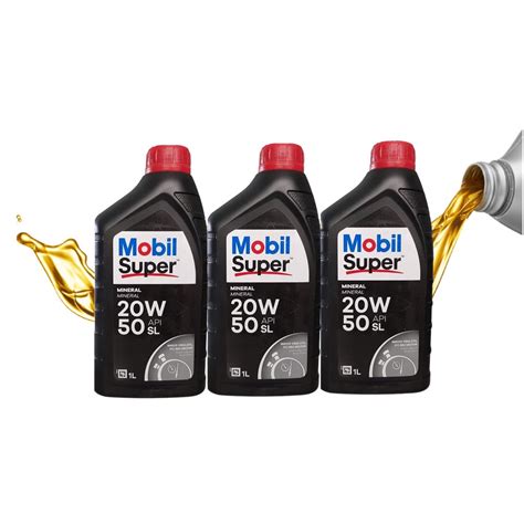 Óleo Lubrificante do Motor para carros Mobil Super 1000 20w50 Mineral