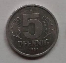 Moneta niemiecka 5 PFENNIG fenigów NRD DDR 1983 r Ostrzeszów Kup