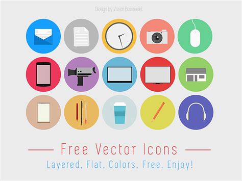 Flat Design free icon set by Vivien Bocquelet on Dribbble