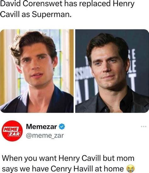 David Corenswet has replaced Henry Cavill as Superman. Memezar @ meme ...