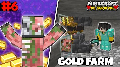 Easy Efficient Gold Farm Minecraft Pe Survival Series Ep