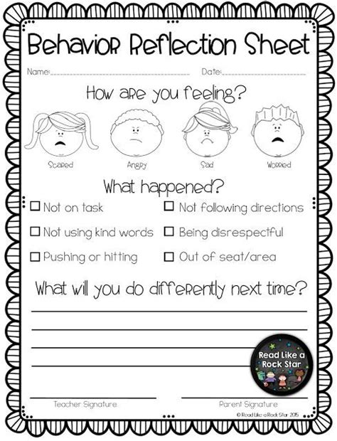 Action Behavior Consequence Worksheet