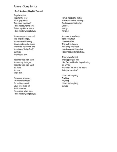 Tomorrow Song Lyrics