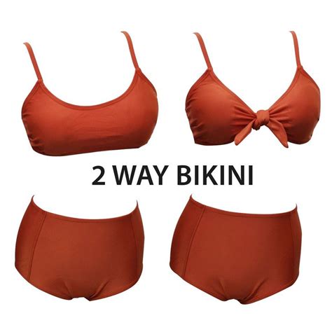 Way Highwaist Bikini In Orange Women S Fashion Swimwear Bikinis Swimsuits On Carousell