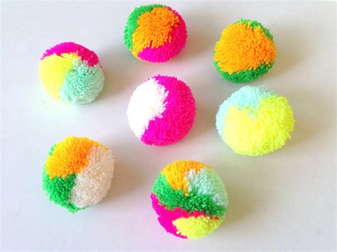 Party Yarn Pom Poms Assorted Mixed Color Handmade Pom Pom Etsy