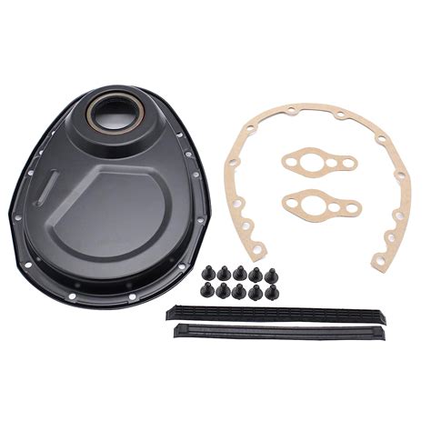 Gskmotor Black Sb Chevy Timing Chain Cover Kit For 327 350 383 400 Sbc Gasket Seal