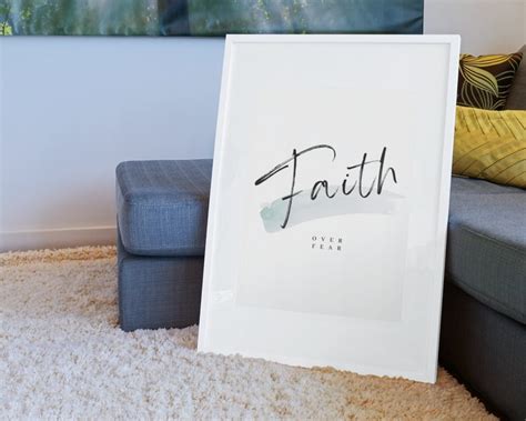 Faith Over Fear Wall Art Printable Christian Verse Cristian - Etsy