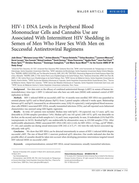 Pdf Hiv 1 Dna Levels In Peripheral Blood Mononuclear Cells And