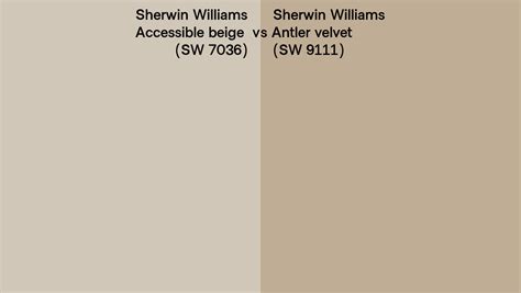 Sherwin Williams Accessible Beige Vs Antler Velvet Side By Side Comparison