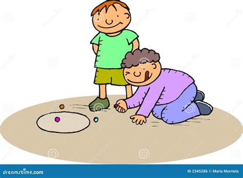 Boys Playing Marbles Vector Illustration | CartoonDealer.com #2345286