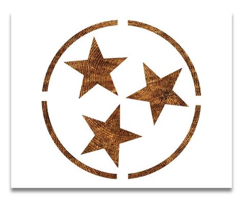 Tennessee Tri Star Stencil Reusable Color Draw & Paint | Etsy