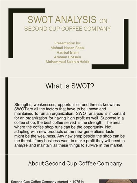 Swot Analysis On Second Cup Coffee Coffee Swot Analysis