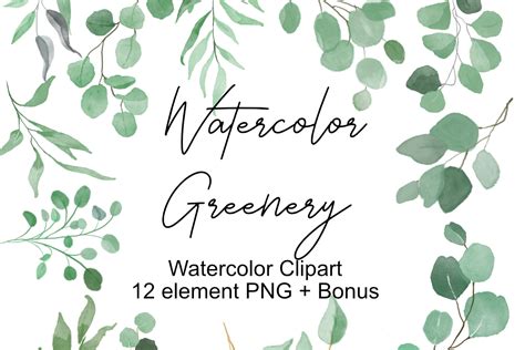 Watercolor Clipart Greenery Graphic By Dekka Graph Creative Fabrica