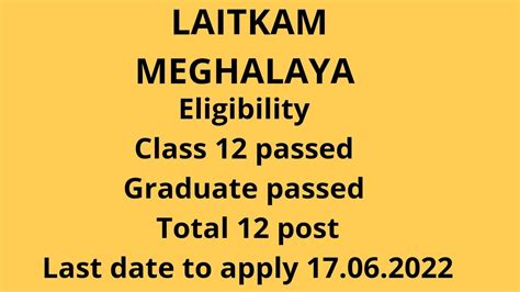 Laitkam Ha Meghalaya Class 12 Bad Graduate Passed On Contractual Basis