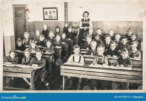 Old Classroom With Vintage Desks. Royalty-Free Stock Image ...