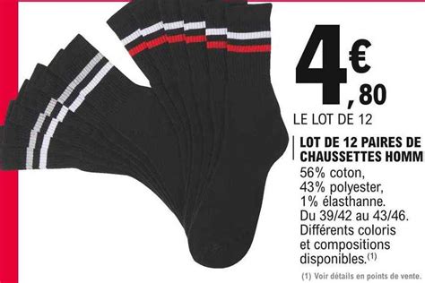 Promo Lot De Paires De Chaussettes Homme Chez E Leclerc Icatalogue Fr